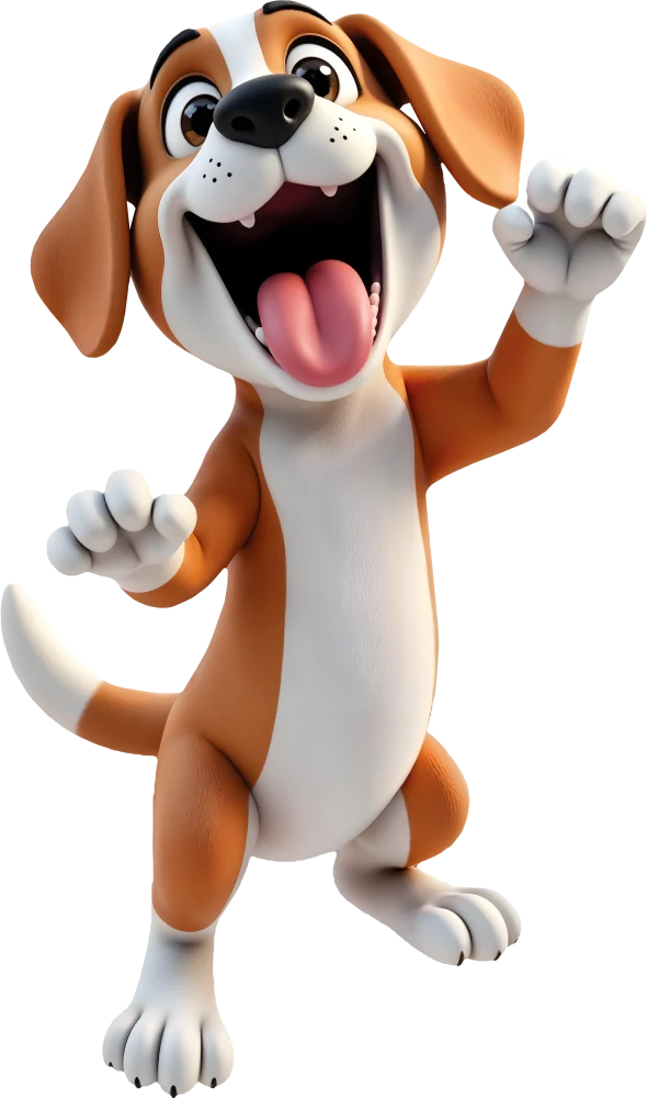 O mascote da Doogs dando um oi